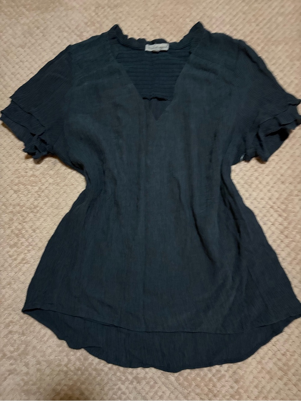 Wishlist Dark Teal V-Neck Short Sleeve Tunic
